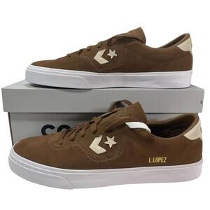 Size 12 Converse Louie Lopez Pro Ox CHESTNUT BROWN Suede Sneaker A04611C Men
